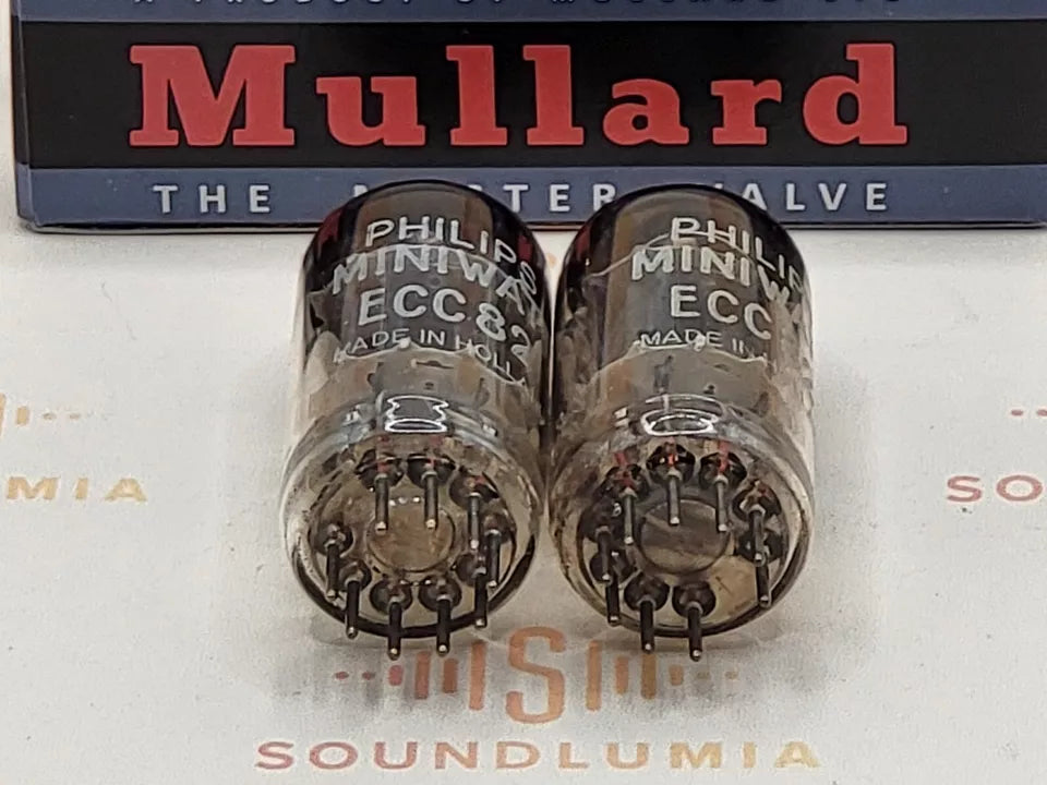 Mullard ECC82 12AU7 vacuum tube with O-Getter and Short Plates, image 4