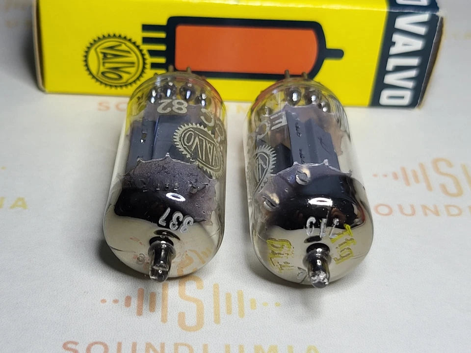 Valvo ECC82 Lange Platten 30° Getter Matched Quad - Hamburg '57 - Gleicher Code - NOS