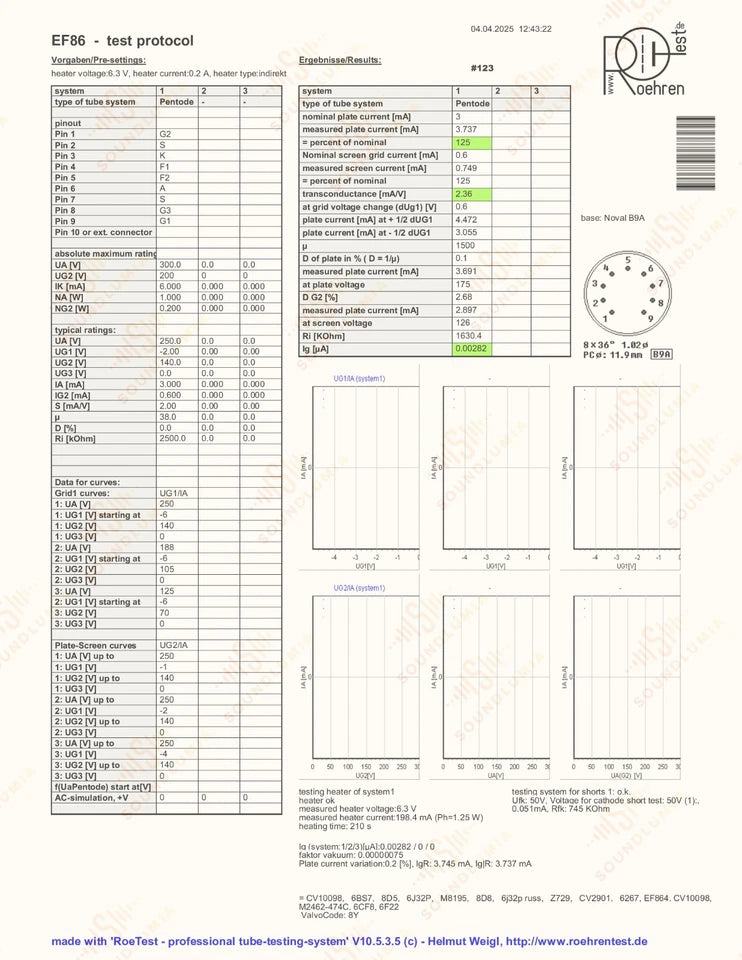Valvo EF86 6267 Mesh Plates O-getter - Hamburg