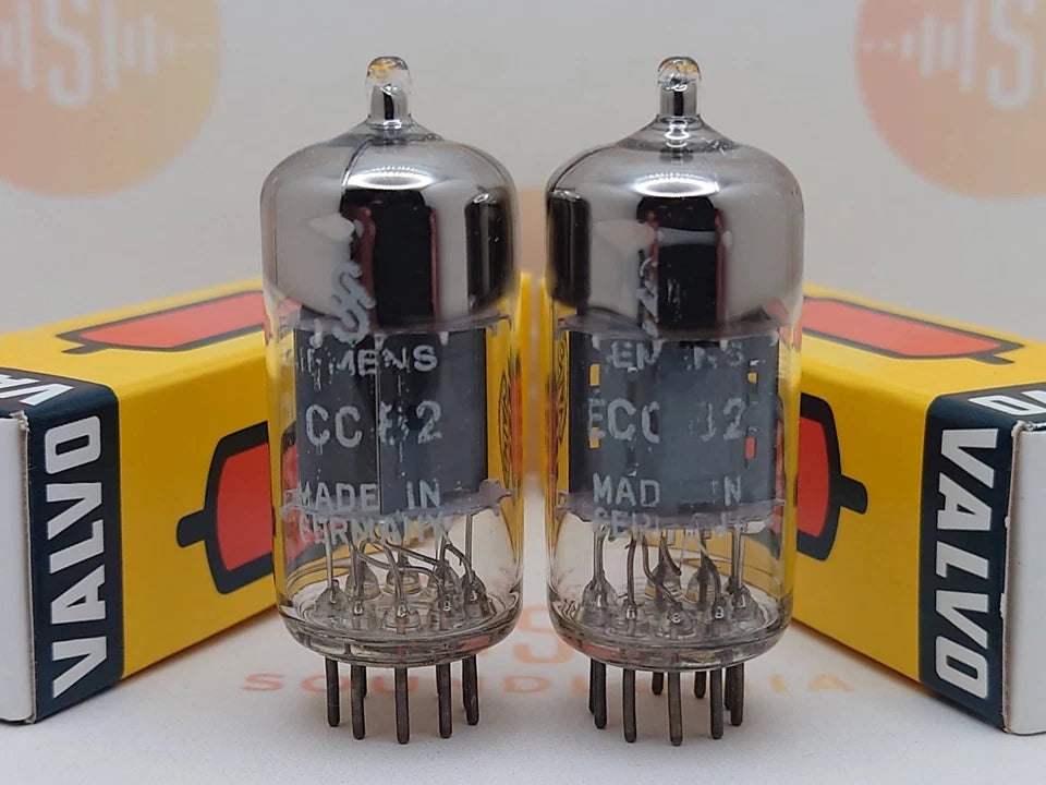 Valvo Hamburg ECC82 Short Plates 30° O-Getter