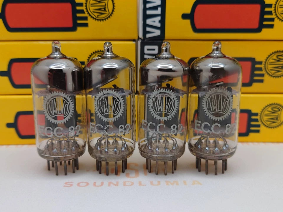 Valvo Hamburg ECC82 Short Plates 30° O-Getter