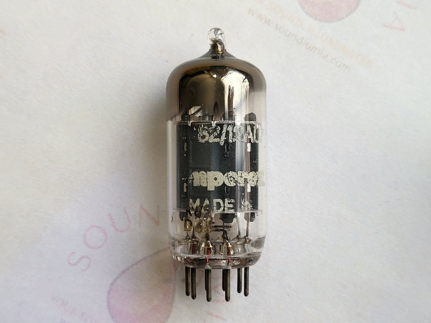 Amperex ECC82 12AU7 Lange Platten 45° Folie D Getter - Valvo Hamburg 1956 K62 - NOS