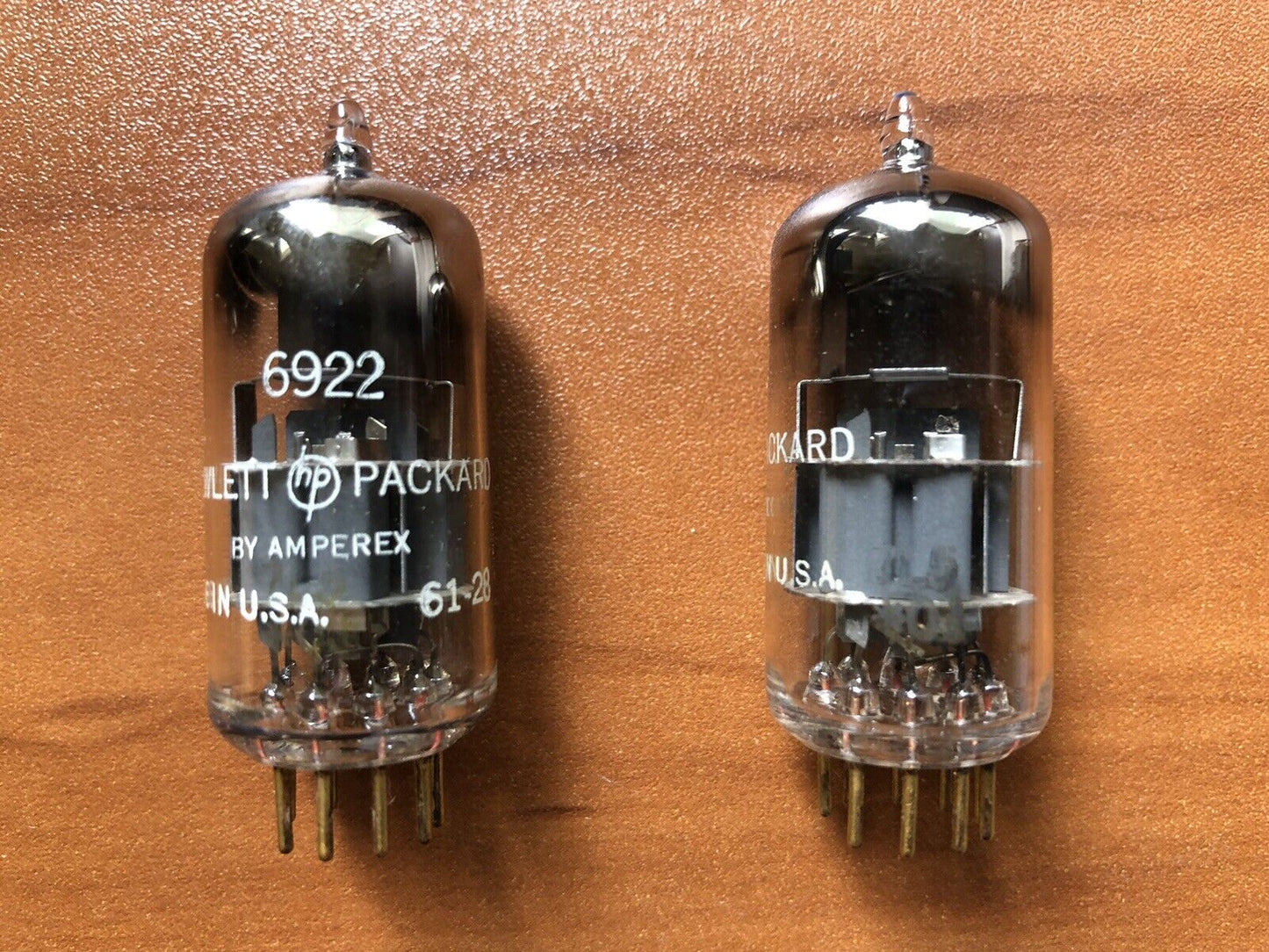 Amperex 6922 Preamp Tubes D-getter - HP Select - 1960 USA - Matching codes - NOS