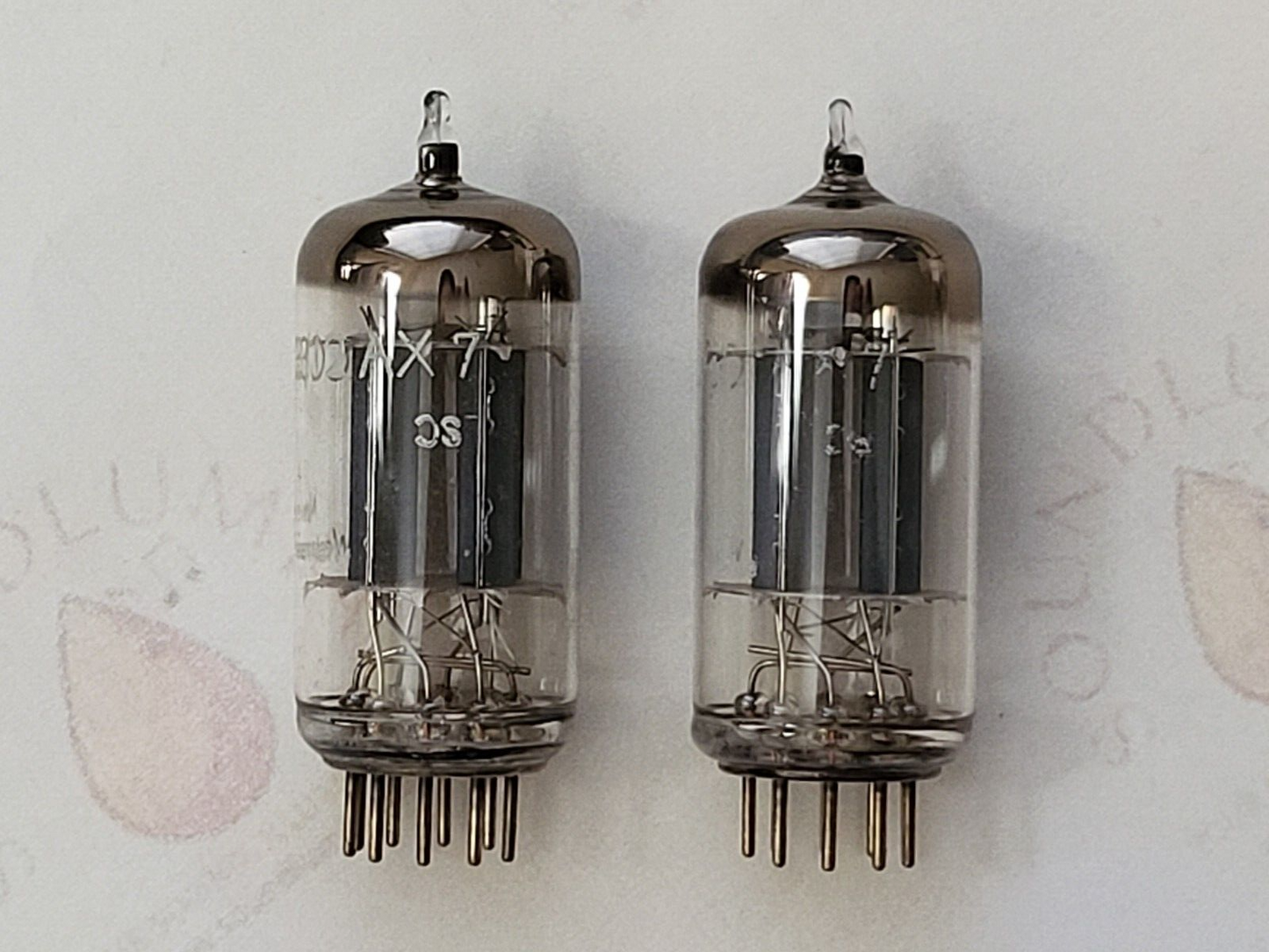 Telefunken ECC83 12AX7 Rippenplatten passendes Paar - Berlin 1959 gleicher Code - NOS
