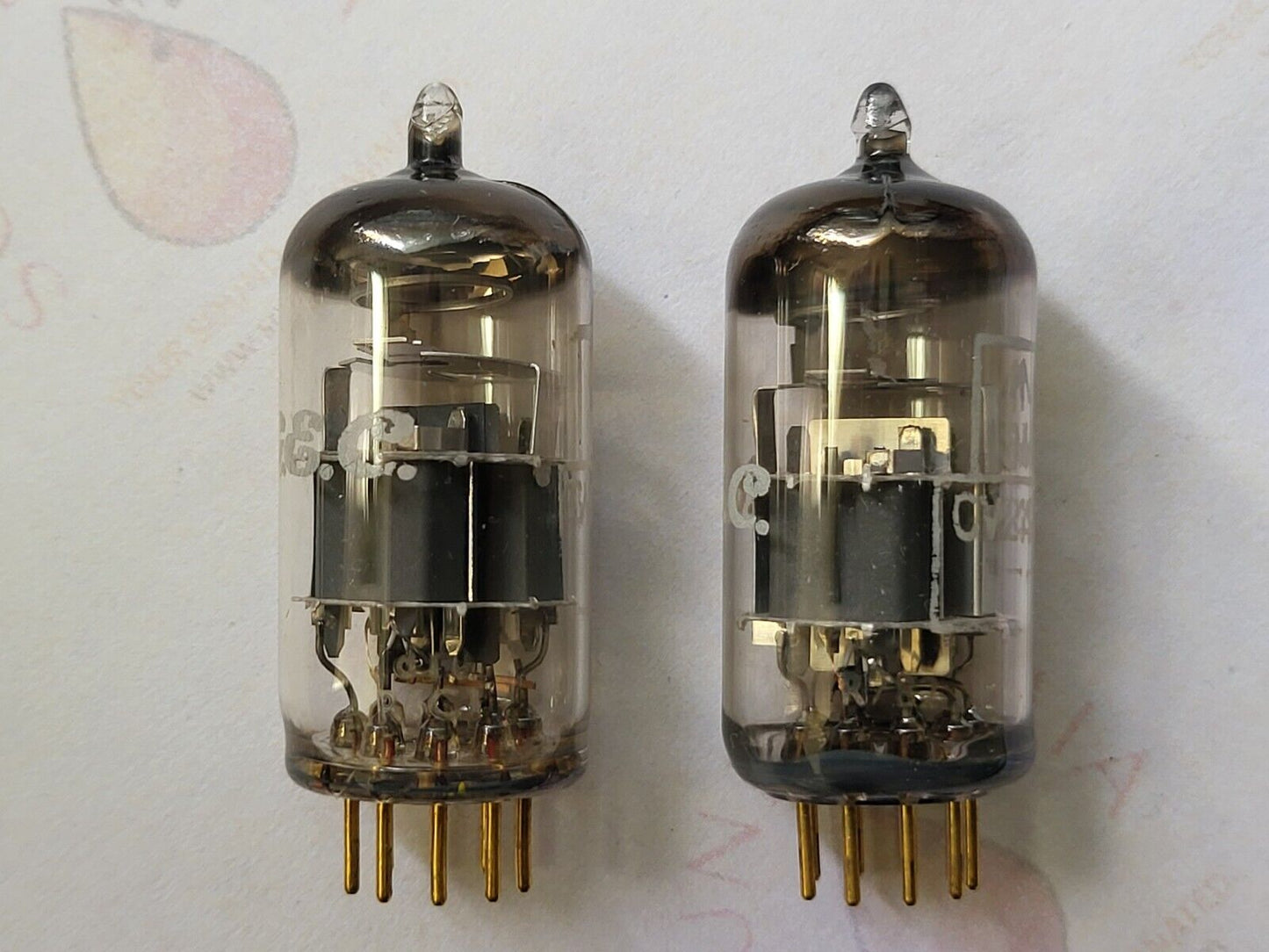 Mullard CV2492 = E88CC Matched Pair - Mitcham 1966/67 - RARE G.E.C. label - NOS
