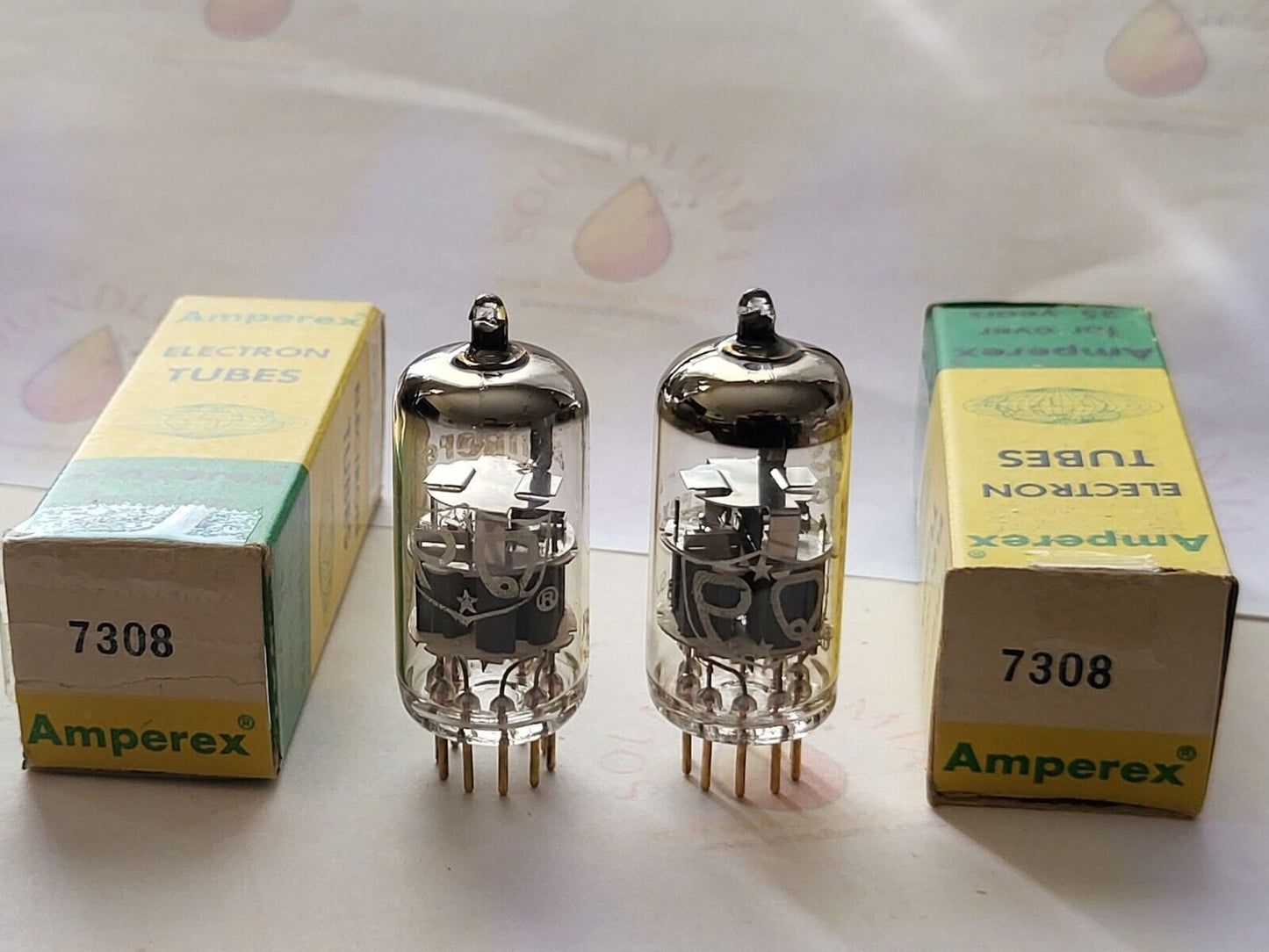 Amperex PQ 7308 = 6922 Matched Pair Orig. Boxes - USA 1963 7L5 - Same code - NOS