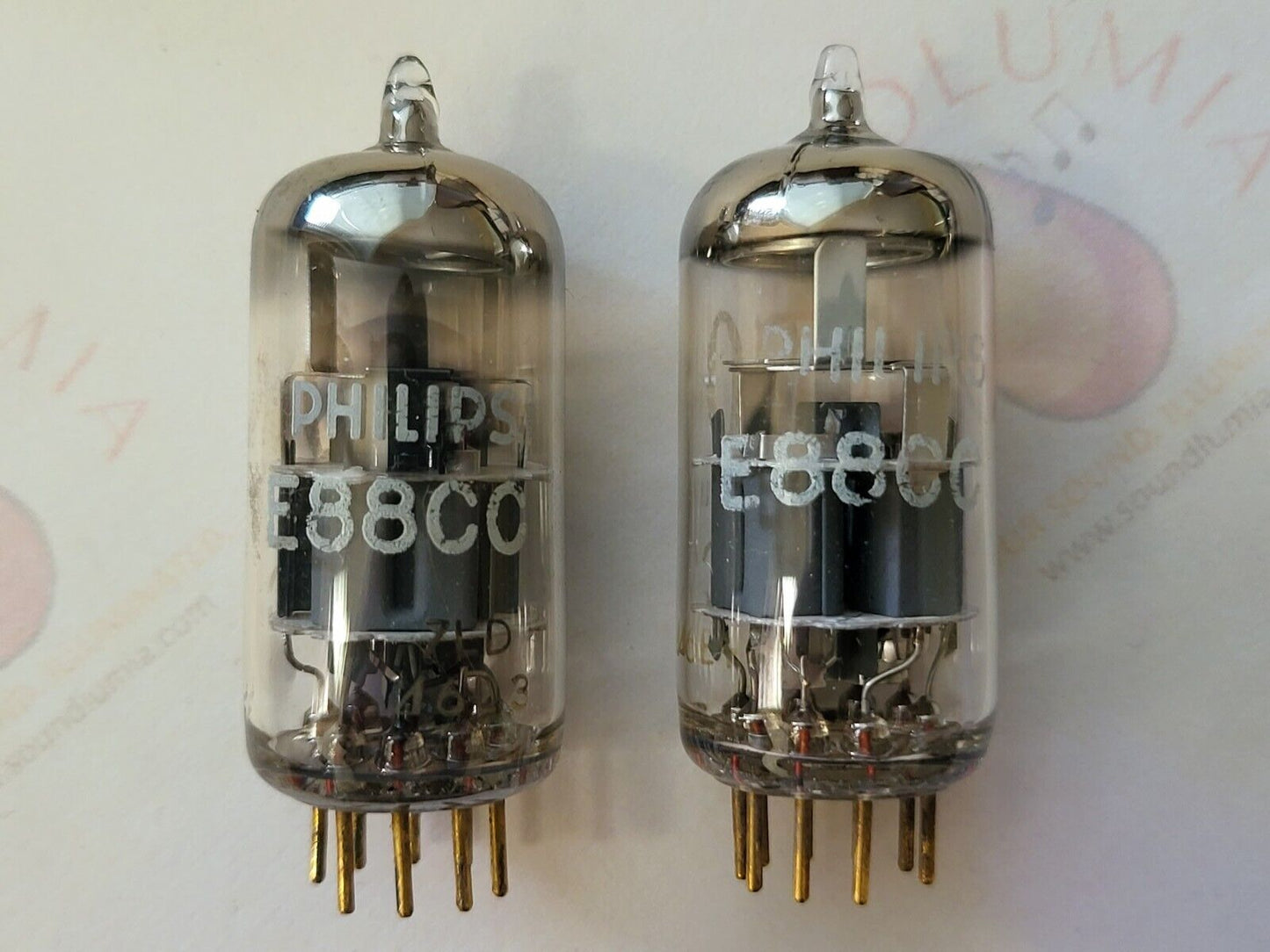 Philips Miniwatt SQ E88CC = 6922 Preamp Tubes Matched Pair - Holland 1966 - NOS