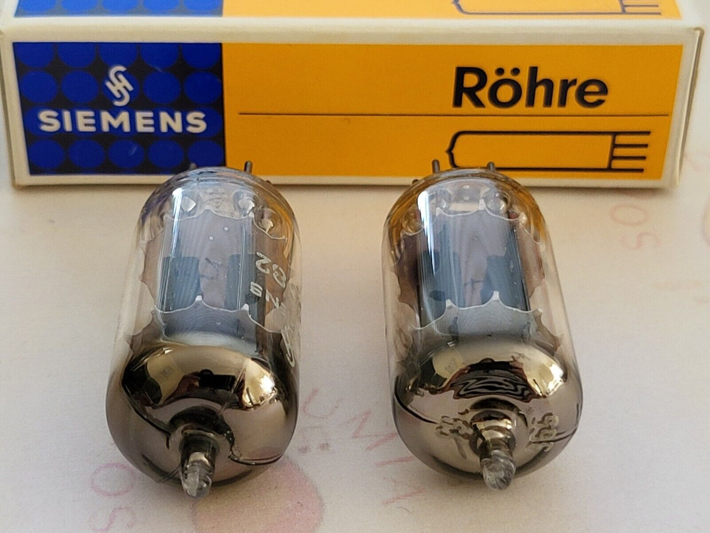 Siemens ECC82 12AU7 Long Gray Plates Matched Pair - Munich K64 ‡8K/K65 ‡8F -NOS