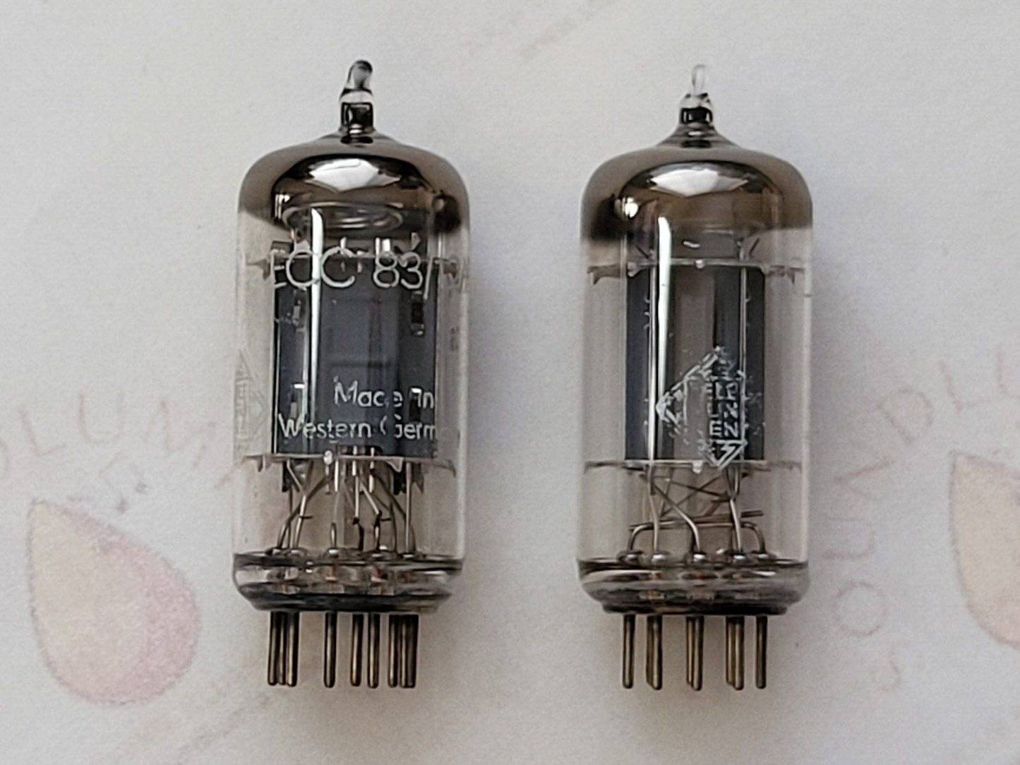 Telefunken ECC83 12AX7 Rippenplatten passendes Paar - Berlin 1959 gleicher Code - NOS