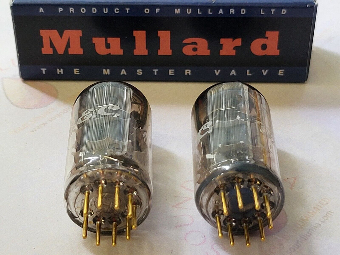 Mullard CV2492 = E88CC Matched Pair - Mitcham 1966/67 - RARE G.E.C. label - NOS