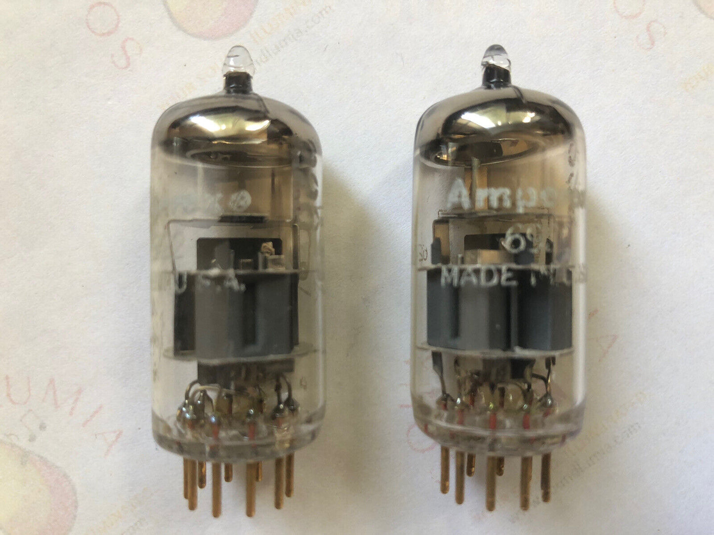 Amperex PQ 6922 E88CC Preamp Tubes Matched Pair - O-getter - USA 1962 7L6 - NOS