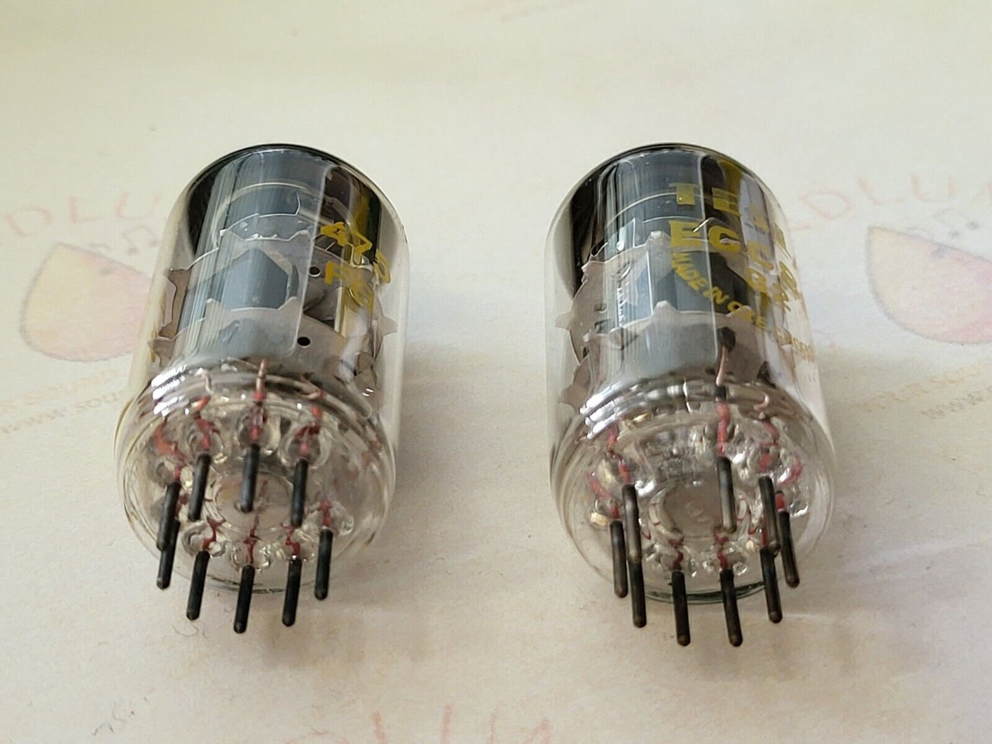 Tesla ECC88 6DJ8 Tubes Matched Pair - Czechoslovakia 1969 - Same code "FG" - NOS