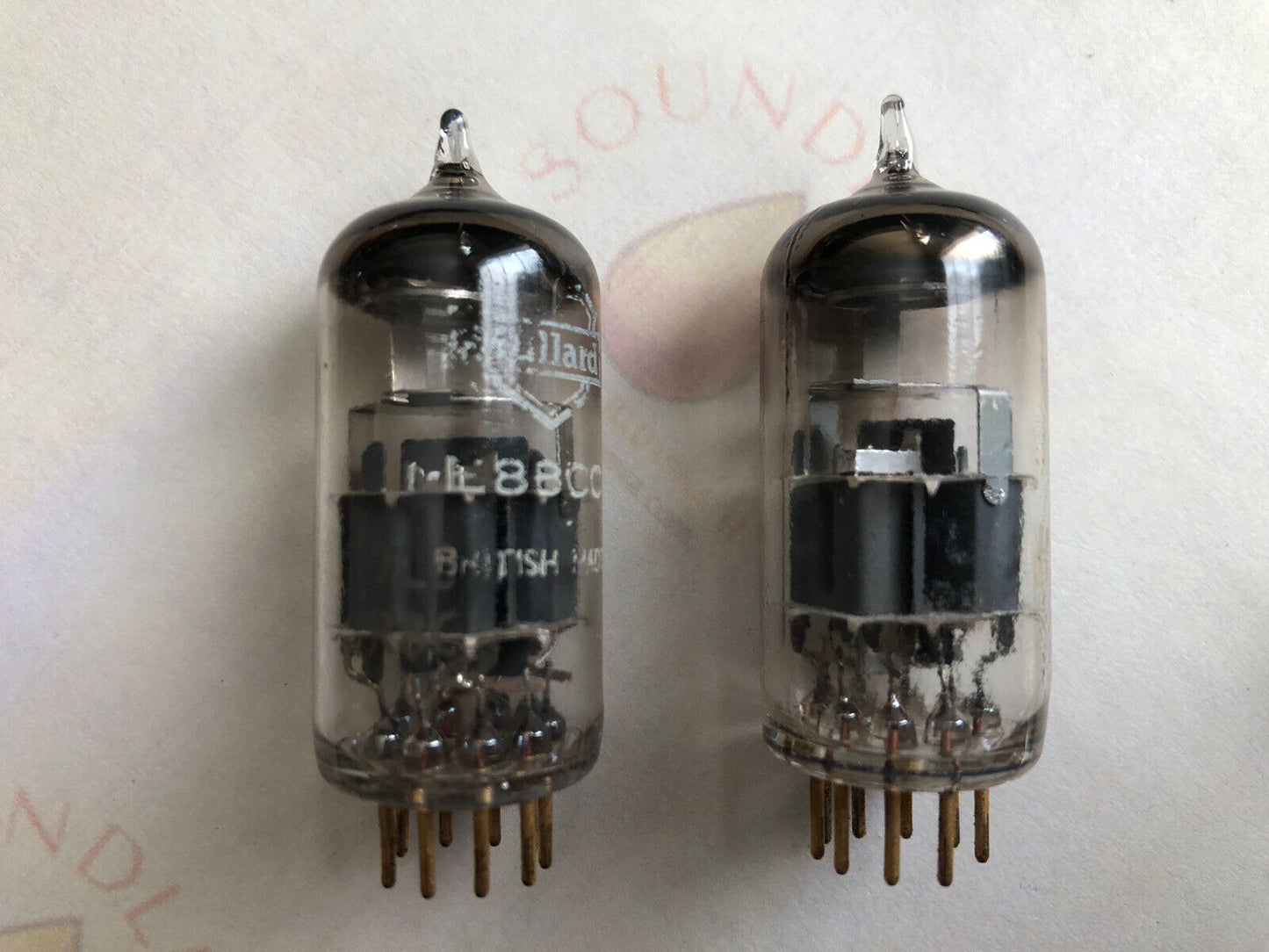 Mullard E88CC Matched Pair Wrinkled Glass - Mitcham 1958 7L0 - Same code - NOS