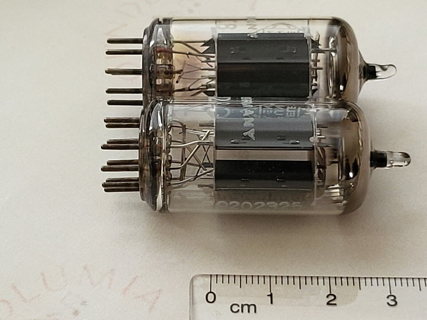 Telefunken ECC82 Long Smooth Plates Matched Pair ◇ Bottom - Berlin 1961/62 - NOS