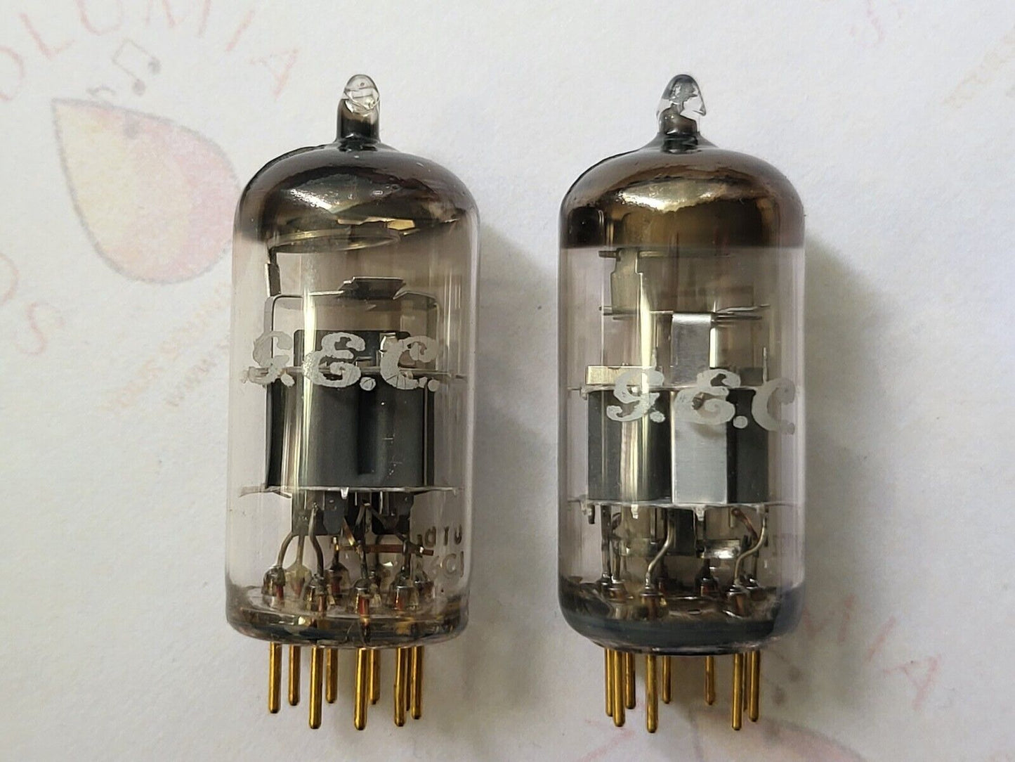Mullard CV2492 = E88CC Matched Pair - Mitcham 1966/67 - RARE G.E.C. label - NOS
