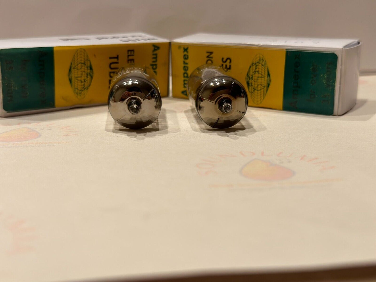 Amperex PQ 7308 (Enhanced 6922) Matched Pair - White Print - USA 1960s - NOS