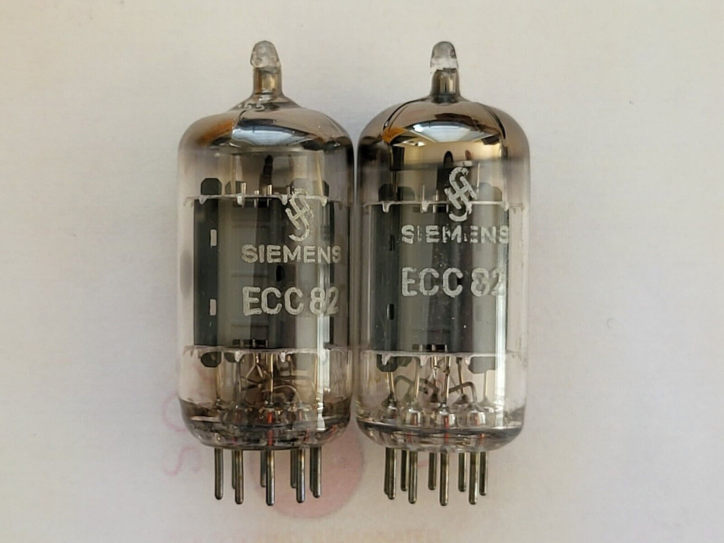 Siemens ECC82 12AU7 Long Gray Plates Matched Pair - Munich K64 ‡8K/K65 ‡8F -NOS