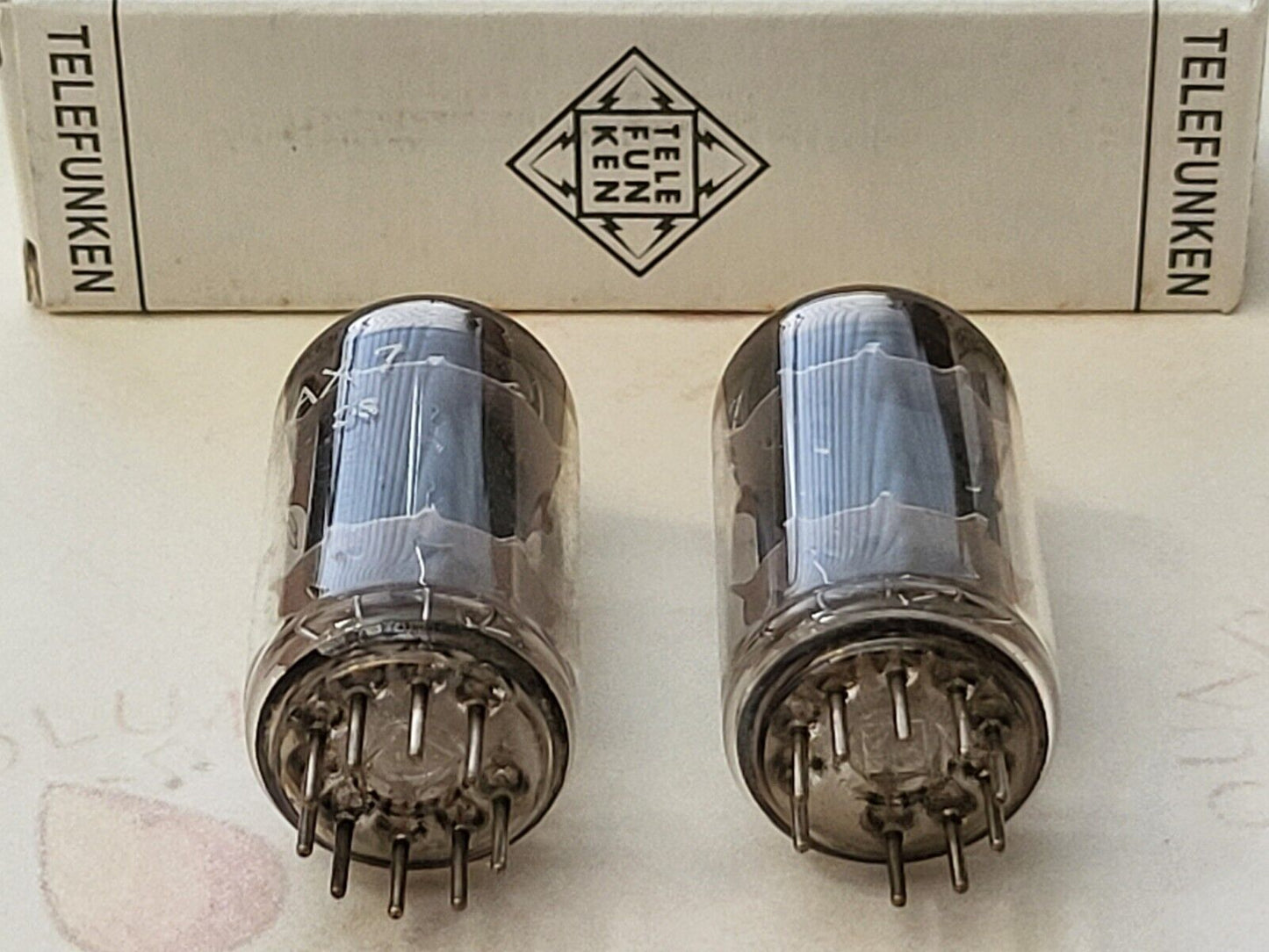 Telefunken ECC83 12AX7 Rippenplatten passendes Paar - Berlin 1959 gleicher Code - NOS