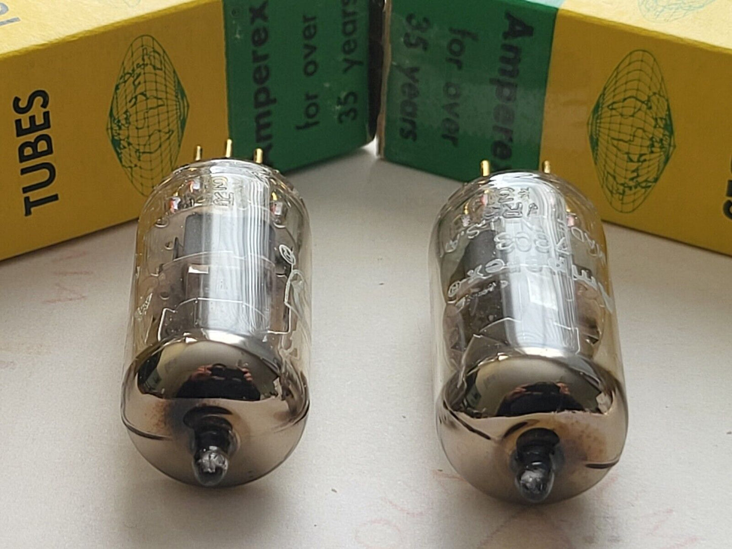 Amperex PQ 7308 = 6922 Matched Pair Orig. Boxes - USA 1963 7L5 - Same code - NOS