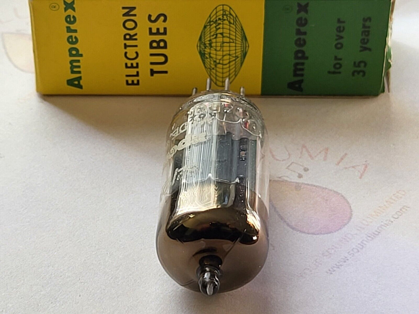 Amperex ECC82 12AU7 Lange Platten 45° Folie D Getter - Valvo Hamburg 1956 K62 - NOS