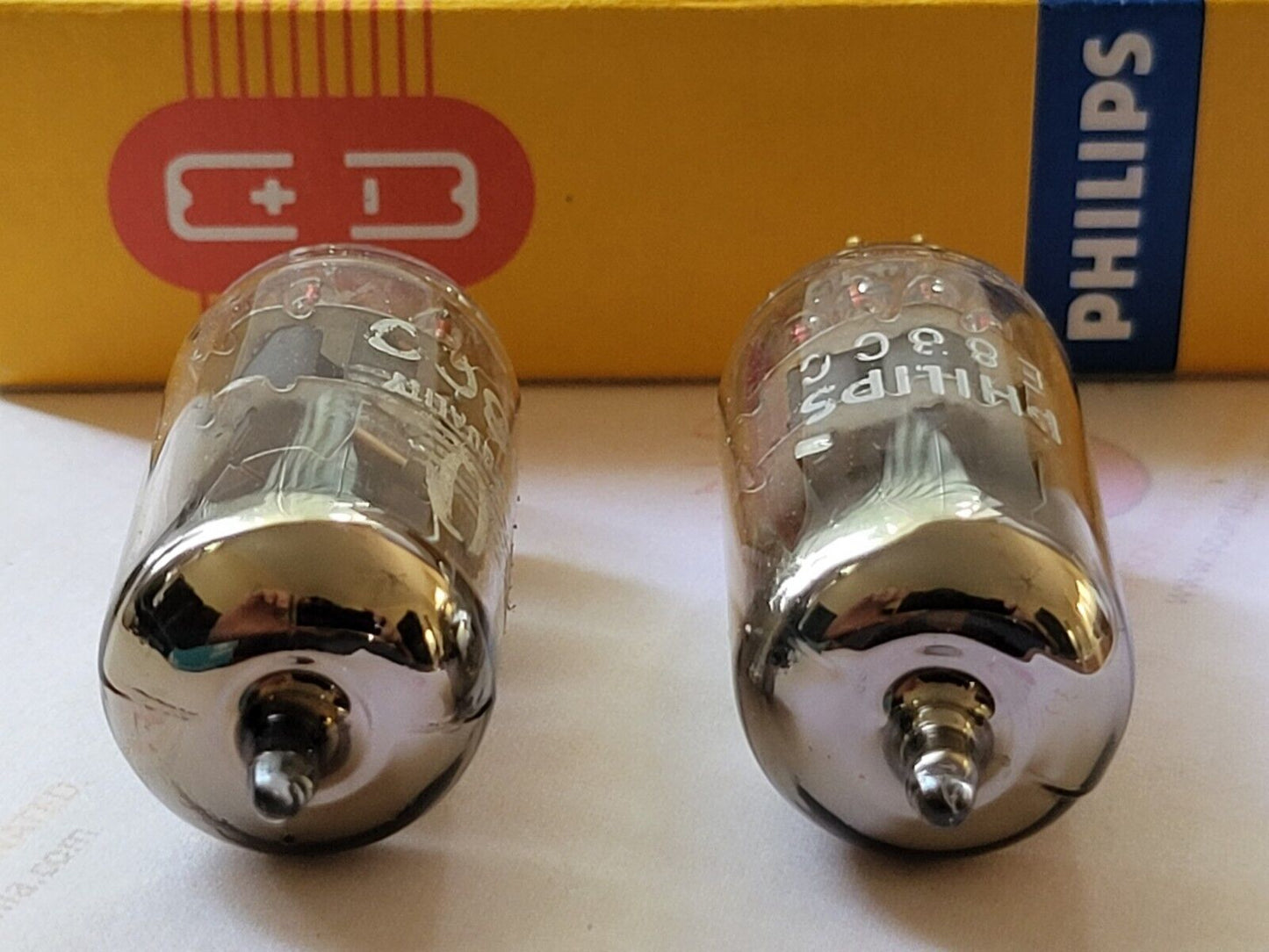 Philips Miniwatt SQ E88CC = 6922 Preamp Tubes Matched Pair - Holland 1964 - NOS