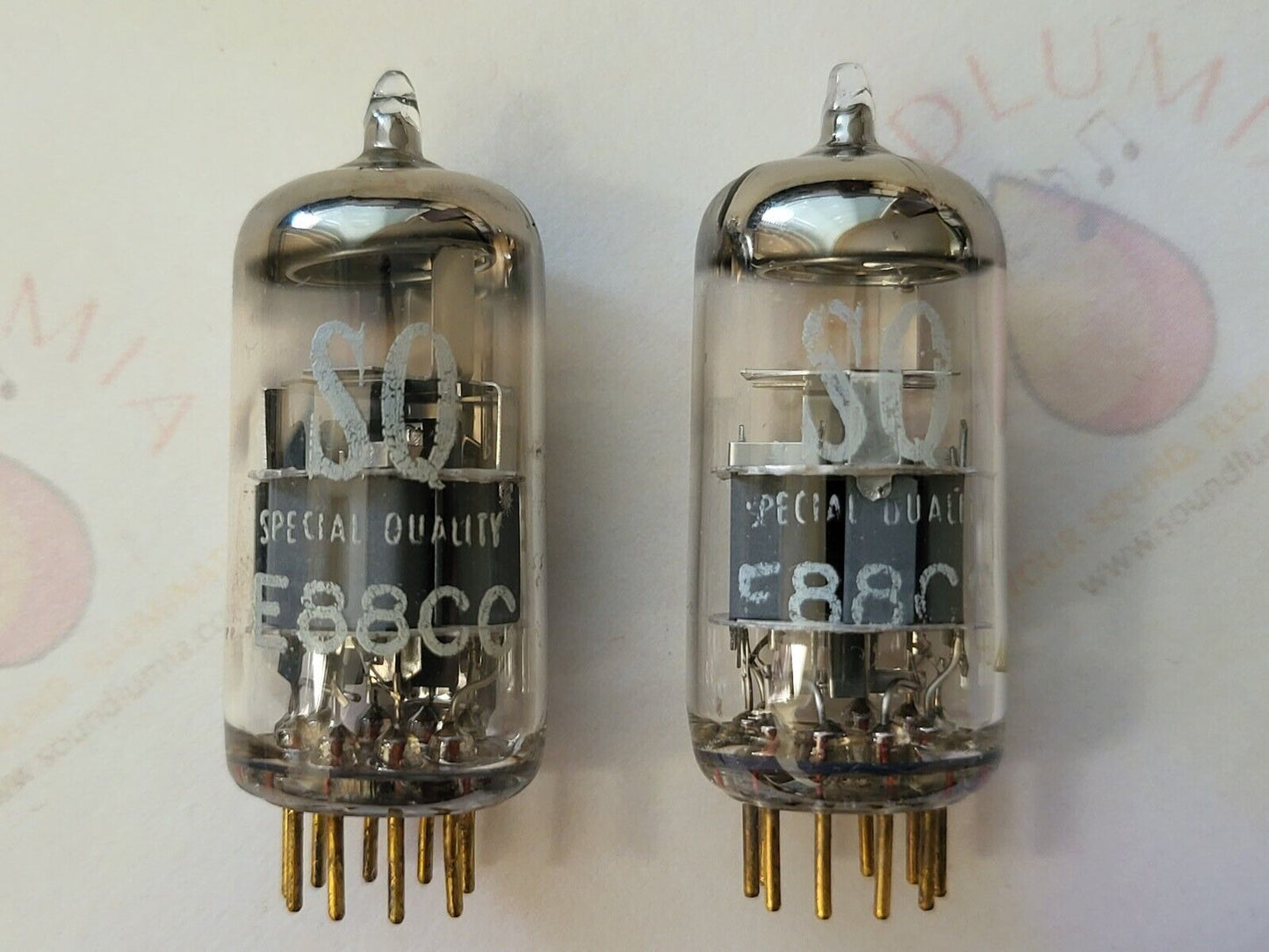 Philips Miniwatt SQ E88CC = 6922 Preamp Tubes Matched Pair - Holland 1966 - NOS