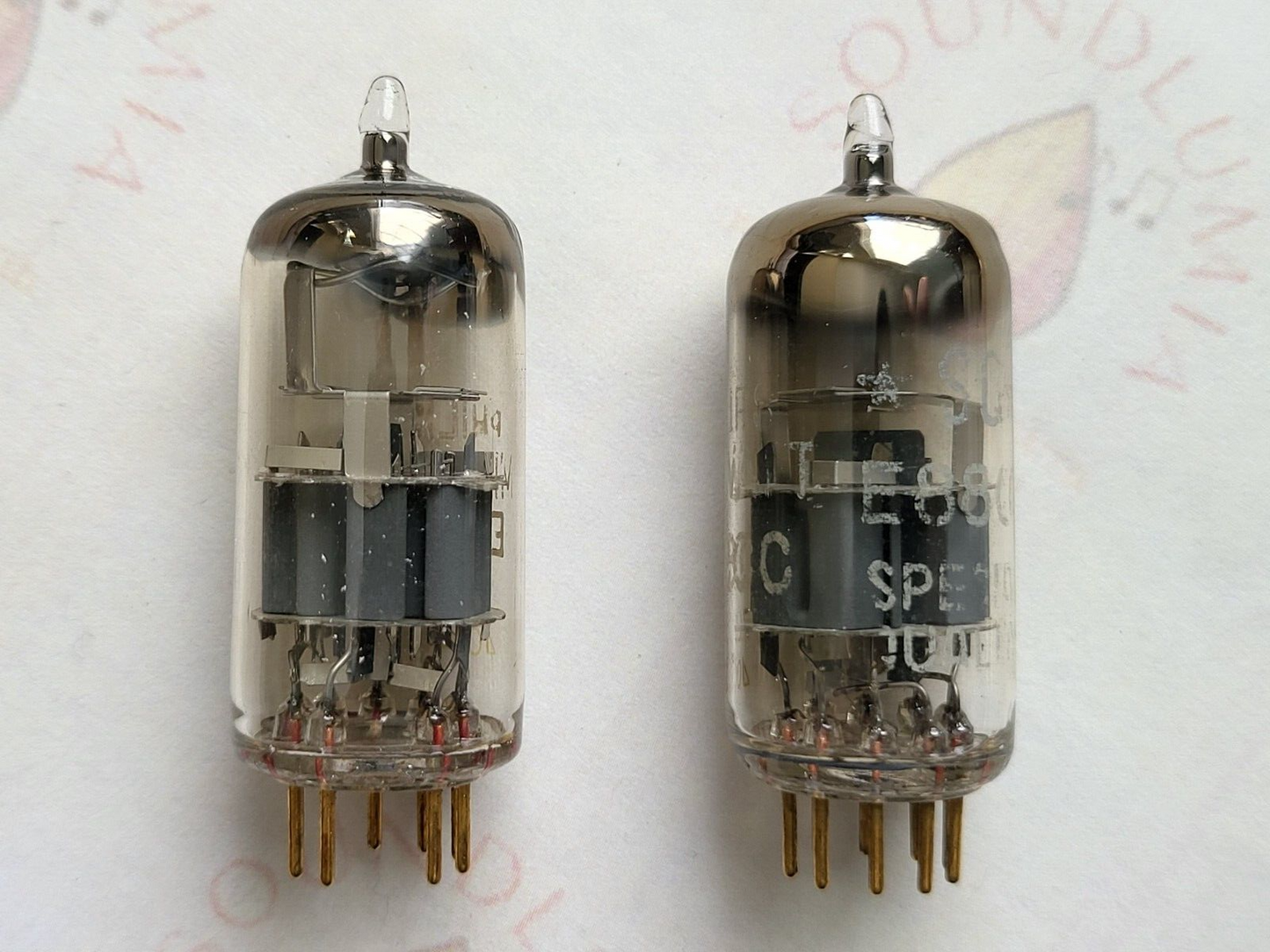 Philips Miniwatt SQ E88CC 6922 Tubes D-getter Matched Pair - Holland 1960 - NOS