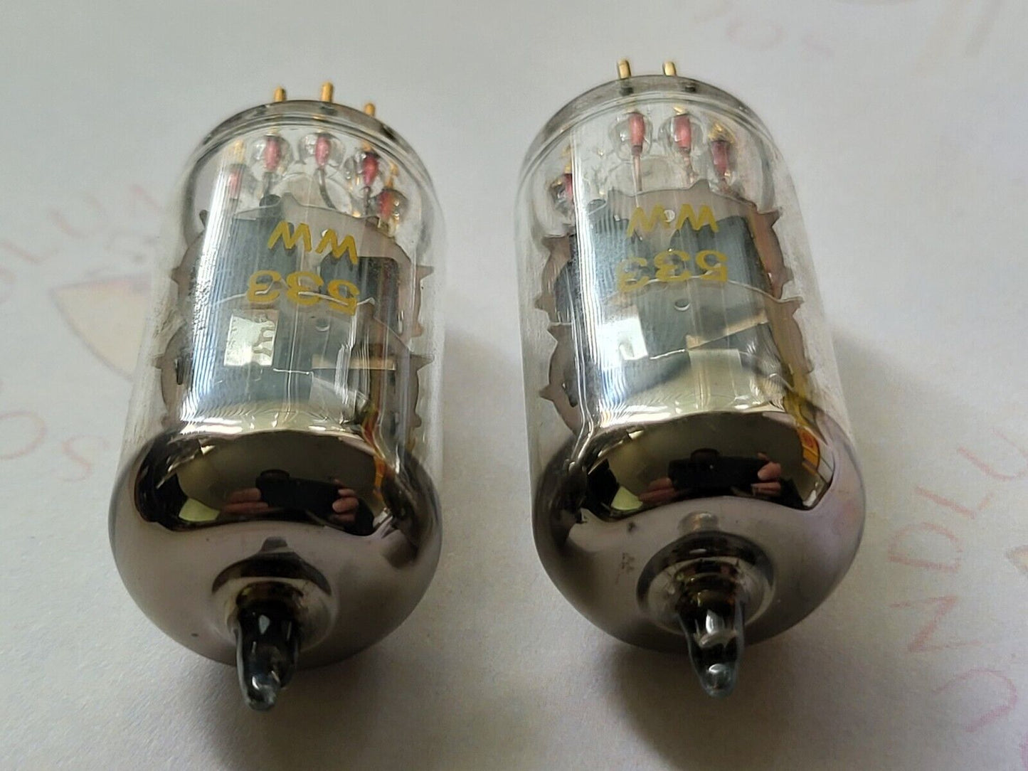 Tesla E88CC 6922 Audioröhren, passendes Paar mit Goldstiften – Tschechoslowakei 1971 – NOS