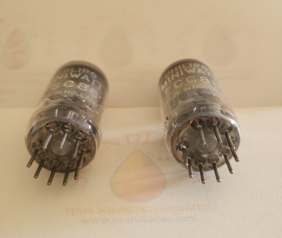 Philips ECC88 6DJ8 Preamp Tubes Matched Pair - Holland 1964 - Same code - NOS