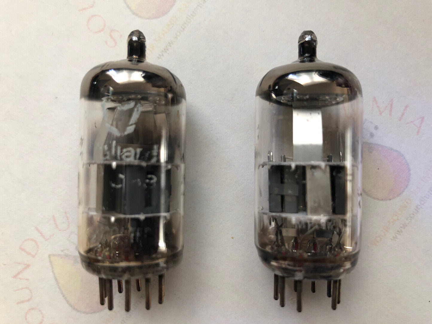 Mullard 6DJ8 ECC88 Tubes Matched Pair - Dimple Disc Getter - Holland 1974 - NOS