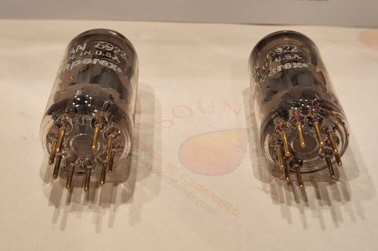 Amperex 6922 E88CC JAN Military Tubes Matched Pair - USA 1966 - Same code - NOS