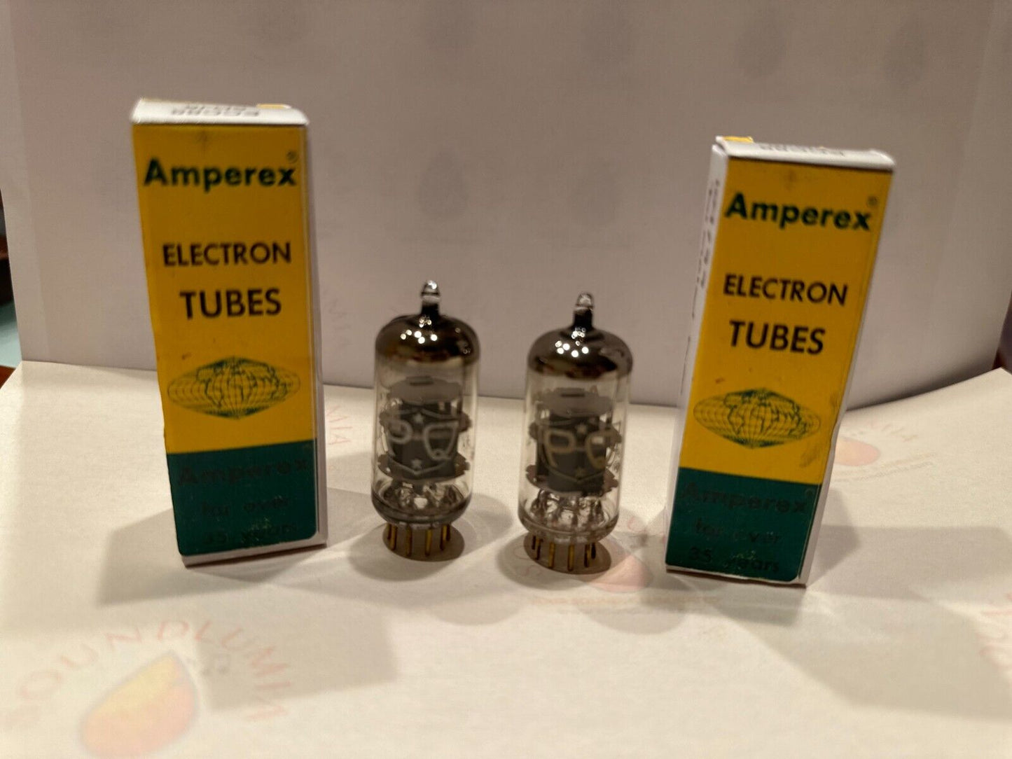 Amperex PQ 7308 (Enhanced 6922) Matched Pair - White Print - USA 1960s - NOS