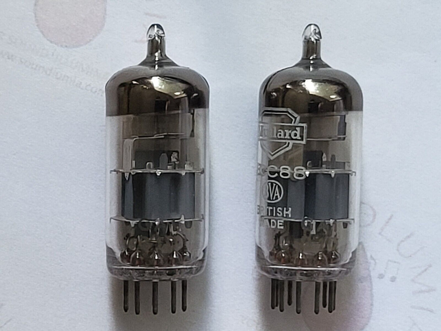 Mullard ECC88 6DJ8 BVA Matched Pair - Blackburn 1961 GA1 - Same code - 125% NOS