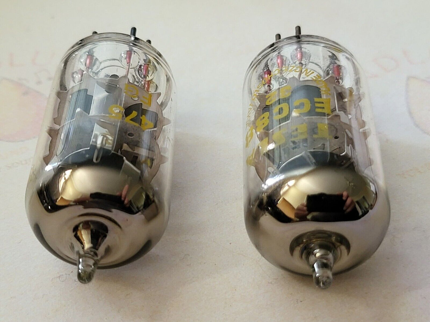 Tesla ECC88 6DJ8 Tubes Matched Pair - Czechoslovakia 1969 - Same code "FG" - NOS
