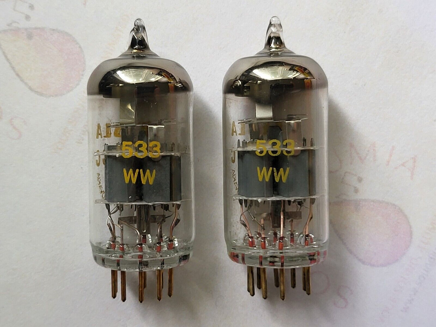Tesla E88CC 6922 Audioröhren, passendes Paar mit Goldstiften – Tschechoslowakei 1971 – NOS