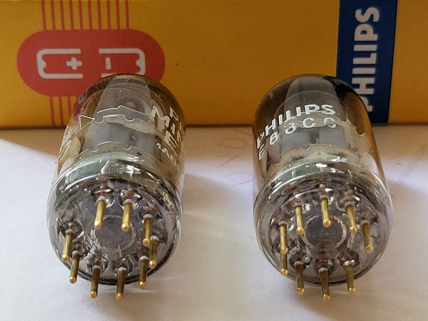 Philips Miniwatt SQ E88CC = 6922 Preamp Tubes Matched Pair - Holland 1964 - NOS