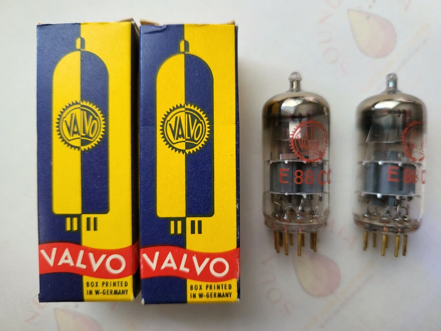 Valvo E88CC 6922 Matched Pair - Hamburg 1969 - Red Label - G.Abl. Same code -NOS