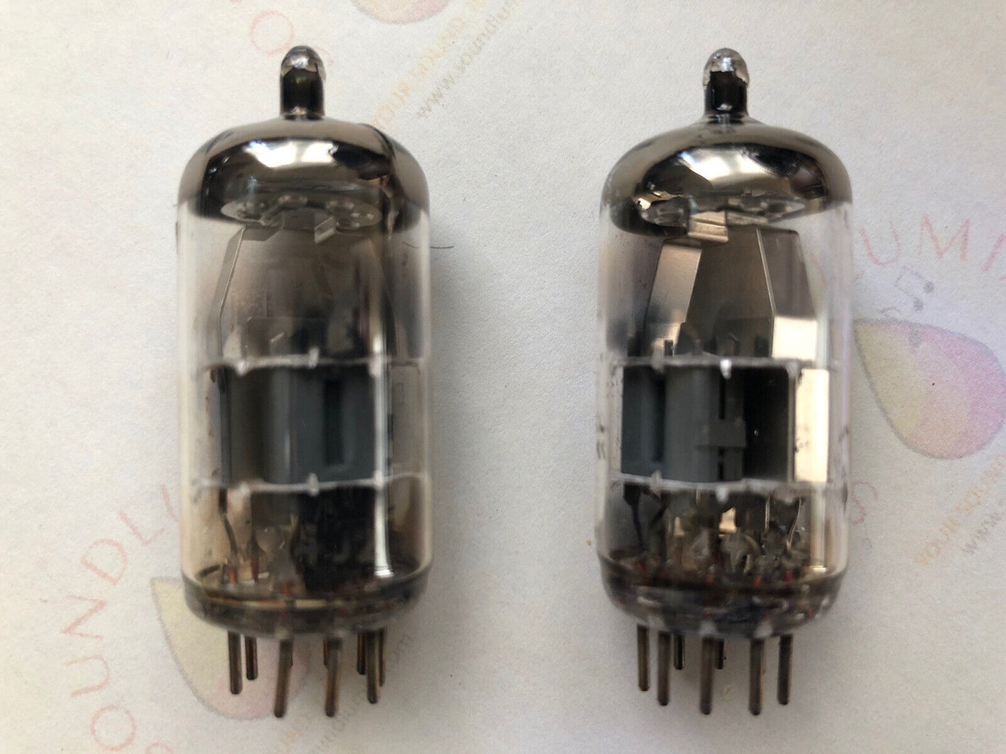 Mullard 6DJ8 ECC88 Tubes Matched Pair - Dimple Disc Getter - Holland 1974 - NOS
