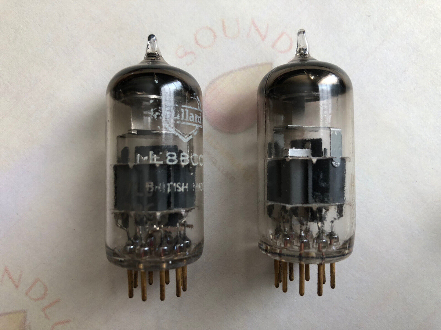 Mullard E88CC Matched Pair Wrinkled Glass - Mitcham 1958 7L0 - Same code - NOS