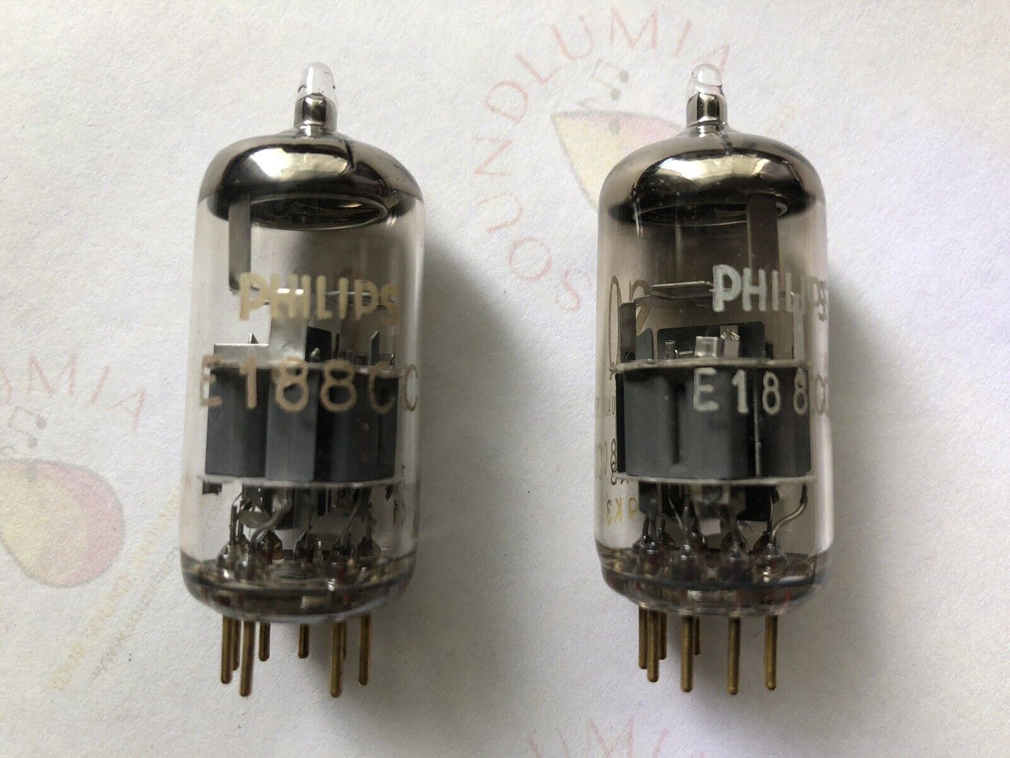 Philips SQ E188CC 7308 Preamp Tubes Matched Pair - Holland 1968/69 - NOS