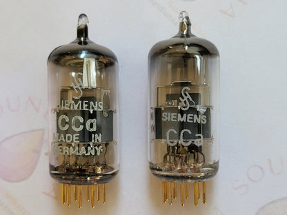 Siemens CCa E88CC Tubes Gray Shield Matched Pair Yellow Mark - Munich 1965 A0 - NOS
