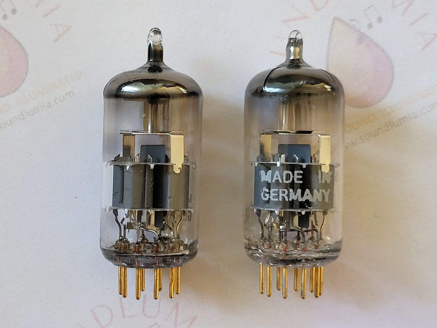 Siemens CCa E88CC Tubes Gray Shield Matched Pair Yellow Mark - Munich 1965 A0 - NOS