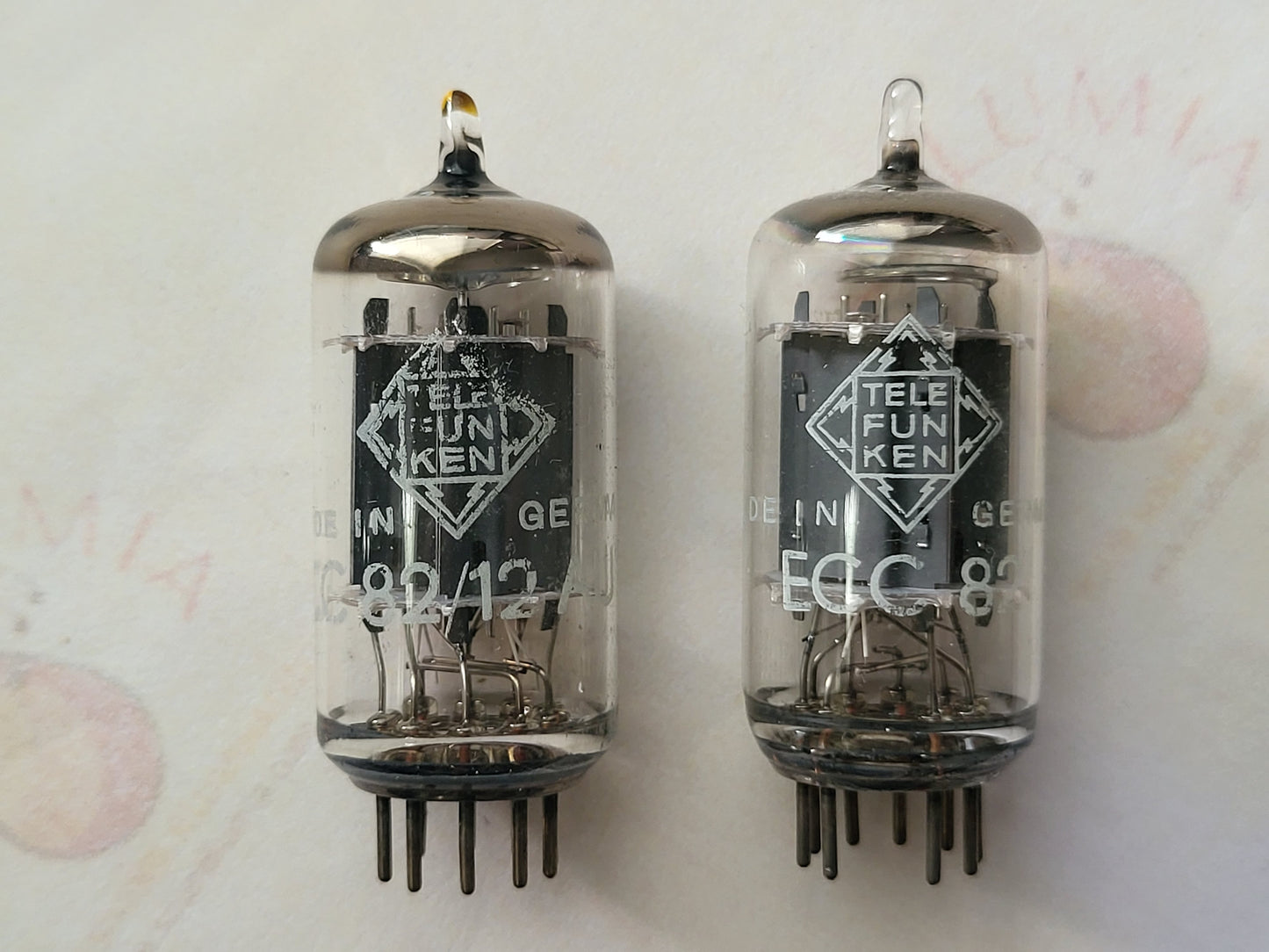 Telefunken ECC82 12AU7 Long Smooth Plates Matched Pair w/ Select Tube - Berlin 1965/66 - NOS