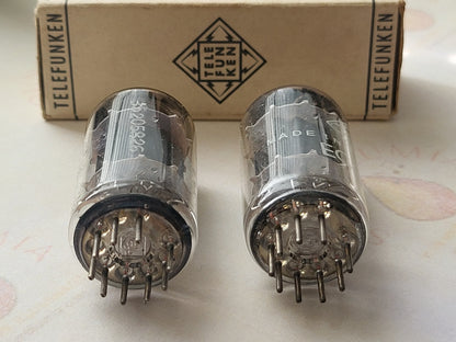 Telefunken ECC82 12AU7 Long Smooth Plates Matched Pair w/ Select Tube - Berlin 1965/66 - NOS