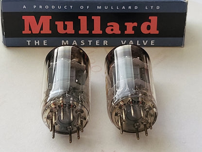 Mullard 12AU7 ECC82 Short Plates Matched Pair - RARE Amperex Label - Blackburn Gf2 B3G1 - NOS