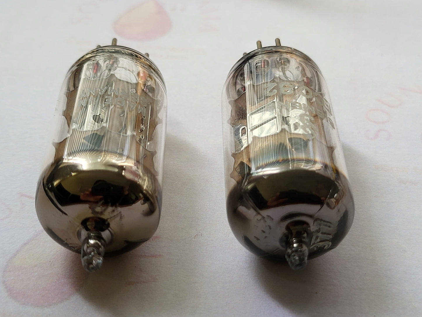 Siemens ECC82 12AU7 SELTENES 14 mm Chromplatten-Paar, passend – München 1962 – NOS