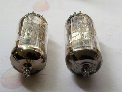 Siemens ECC82 12AU7 SELTENES 14 mm Chromplatten-Paar, passend – München 1962 – NOS