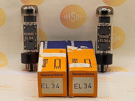 Siemens EL34 vacuum tube with Matched Pair, image 1