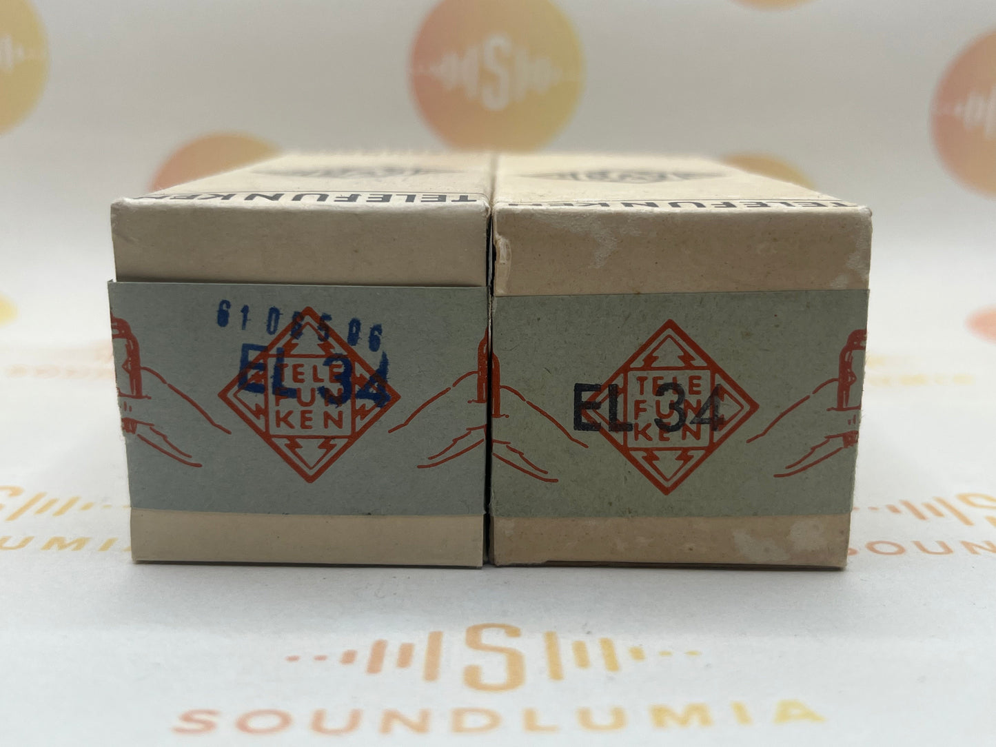 Telefunken EL34 OOゲッター ウィングプレート マッチドペア ◇ボトム - ウルム 1966 - NOS+