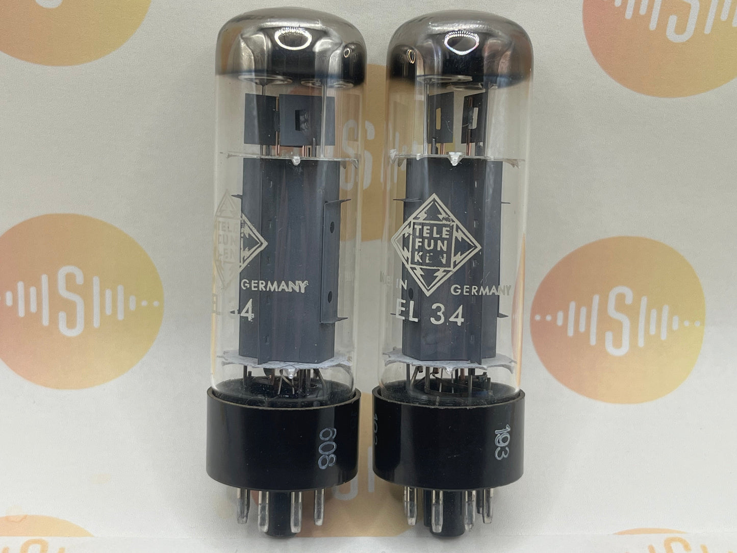 Telefunken EL34 OOゲッター ウィングプレート マッチドペア ◇ボトム - ウルム 1966 - NOS+